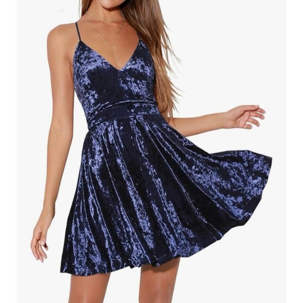 R. Vivimos Velvet Skater Dress Size M